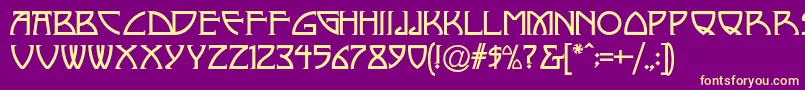 Nickley Font – Yellow Fonts on Purple Background