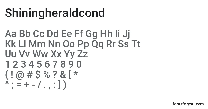 Шрифт Shiningheraldcond – алфавит, цифры, специальные символы