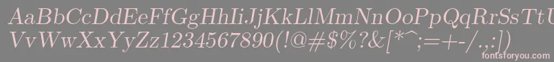 Lmromanslant10Regular Font – Pink Fonts on Gray Background