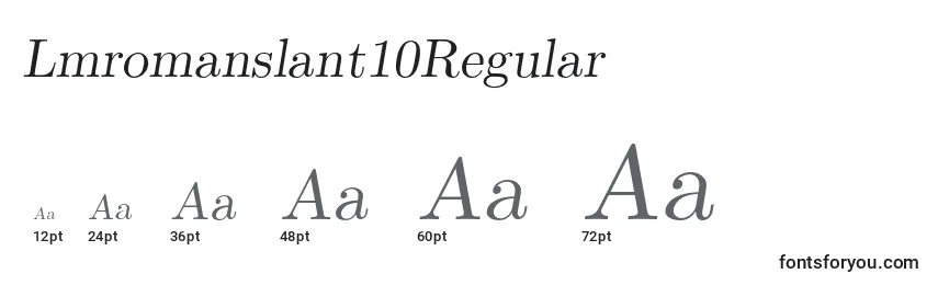 Lmromanslant10Regular Font Sizes