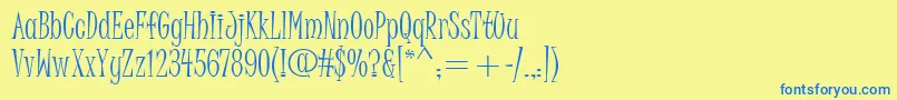 JuiceItc Font – Blue Fonts on Yellow Background