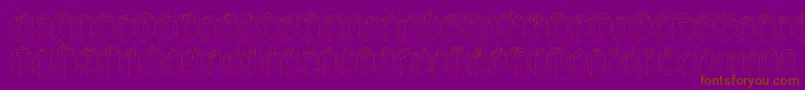 Leadtyperight-Schriftart – Braune Schriften auf violettem Hintergrund