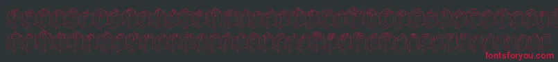フォントLeadtyperight – 黒い背景に赤い文字