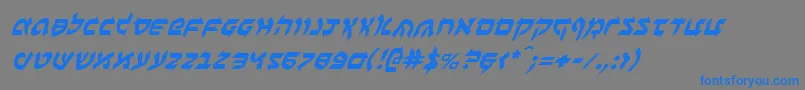 フォントBenzioni – 灰色の背景に青い文字