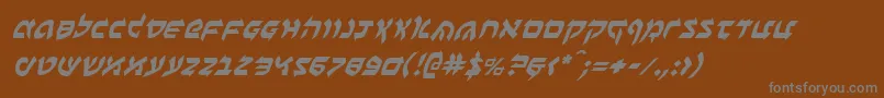 フォントBenzioni – 茶色の背景に灰色の文字