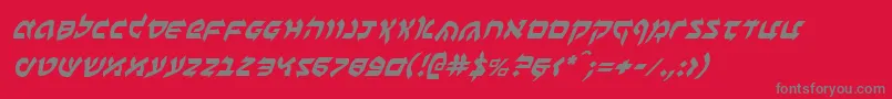 フォントBenzioni – 赤い背景に灰色の文字