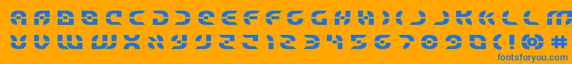 Шрифт Starfighterboldtitle – синие шрифты на оранжевом фоне