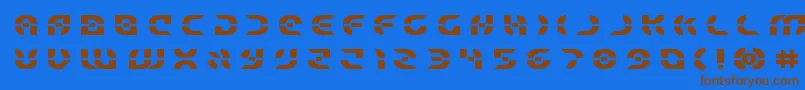 Starfighterboldtitle Font – Brown Fonts on Blue Background
