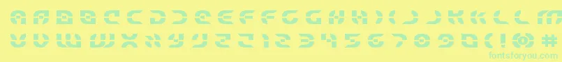 Czcionka Starfighterboldtitle – zielone czcionki na żółtym tle