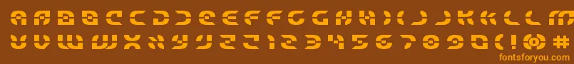 Fonte Starfighterboldtitle – fontes laranjas em um fundo marrom