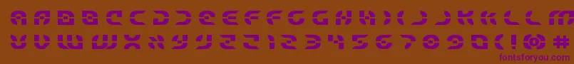 Starfighterboldtitle Font – Purple Fonts on Brown Background