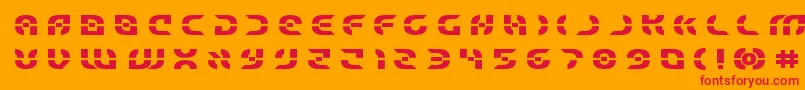 Starfighterboldtitle Font – Red Fonts on Orange Background