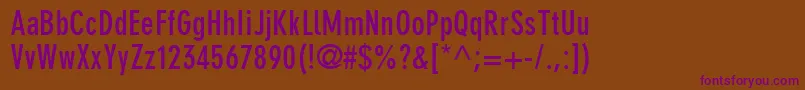 Шрифт ParallaxGroteskSsiBoldCondensed – фиолетовые шрифты на коричневом фоне