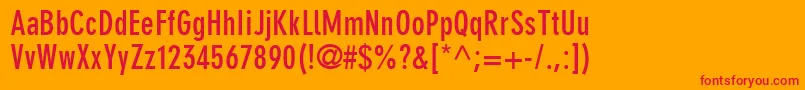 ParallaxGroteskSsiBoldCondensed Font – Red Fonts on Orange Background