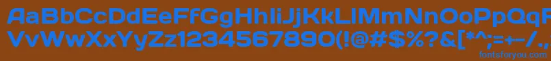 フォントDays – 茶色の背景に青い文字