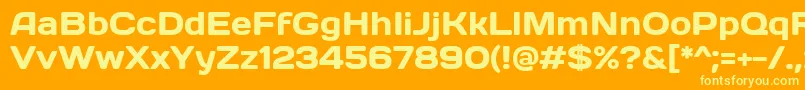 Fonte Days – fontes amarelas em um fundo laranja