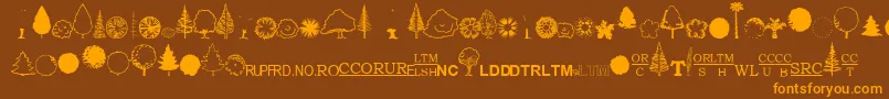EsriUsForestry2 Font – Orange Fonts on Brown Background