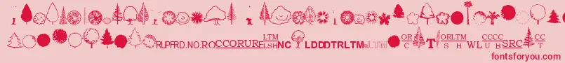 EsriUsForestry2-Schriftart – Rote Schriften auf rosa Hintergrund