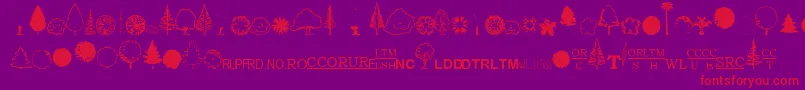 EsriUsForestry2 Font – Red Fonts on Purple Background