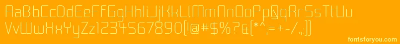フォントMoondogZero – オレンジの背景に黄色の文字