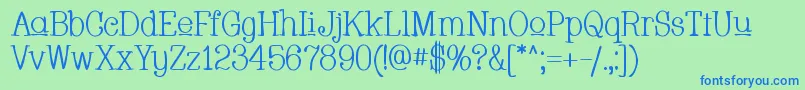 Whacu Font – Blue Fonts on Green Background