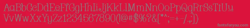 Whacu-Schriftart – Graue Schriften auf rotem Hintergrund