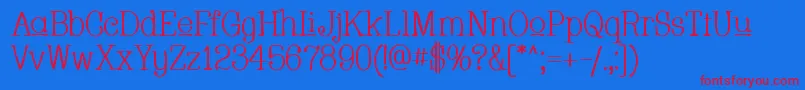 Whacu Font – Red Fonts on Blue Background