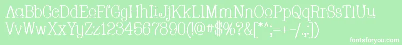 Whacu Font – White Fonts on Green Background