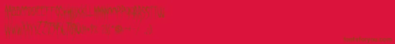 GhastlyPanic Font – Brown Fonts on Red Background