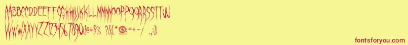 フォントGhastlyPanic – 赤い文字の黄色い背景