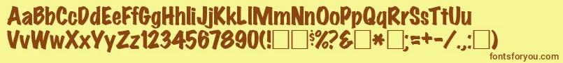 MarkerfeltwideRegular Font – Brown Fonts on Yellow Background