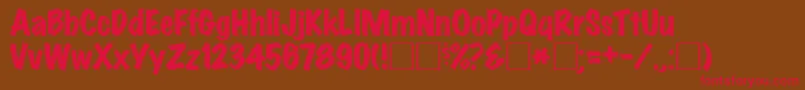 MarkerfeltwideRegular Font – Red Fonts on Brown Background