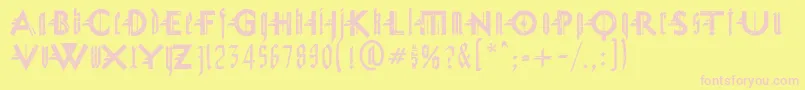 MiguelSangotischGrungeze-Schriftart – Rosa Schriften auf gelbem Hintergrund