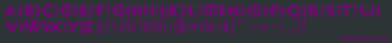 Czcionka MiguelSangotischGrungeze – fioletowe czcionki na czarnym tle