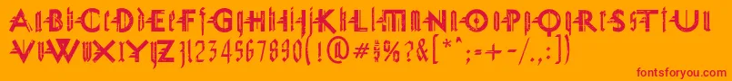MiguelSangotischGrungeze Font – Red Fonts on Orange Background