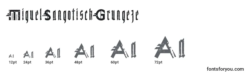 Размеры шрифта MiguelSangotischGrungeze