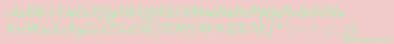 DecorBold-Schriftart – Grüne Schriften auf rosa Hintergrund