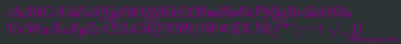 Czcionka DecorBold – fioletowe czcionki na czarnym tle
