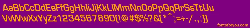 Fonte EurosecondbackslantBold – fontes laranjas em um fundo violeta
