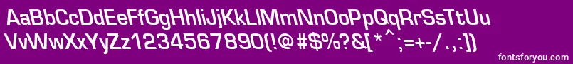 EurosecondbackslantBold-Schriftart – Weiße Schriften auf violettem Hintergrund