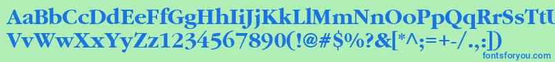 Aggcb Font – Blue Fonts on Green Background