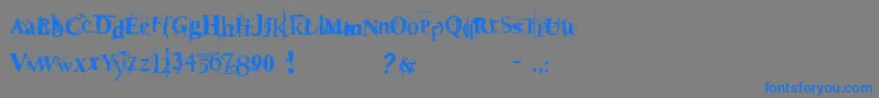 Deat Font – Blue Fonts on Gray Background