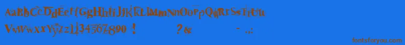 Deat Font – Brown Fonts on Blue Background