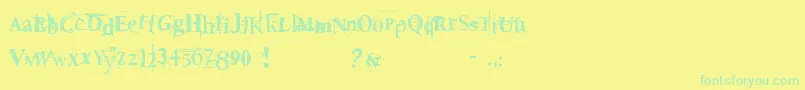 Deat Font – Green Fonts on Yellow Background