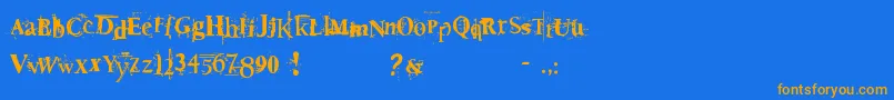 Police Deat – polices orange sur fond bleu