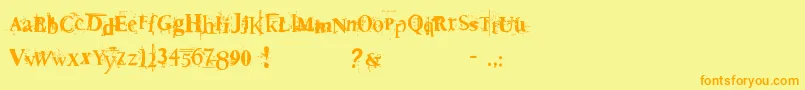 Deat Font – Orange Fonts on Yellow Background