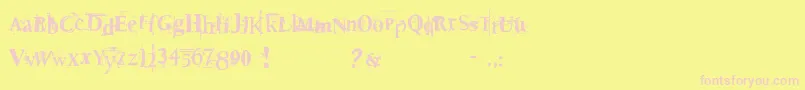 Deat Font – Pink Fonts on Yellow Background