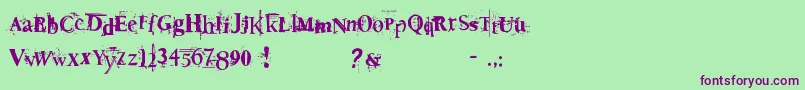 Deat Font – Purple Fonts on Green Background