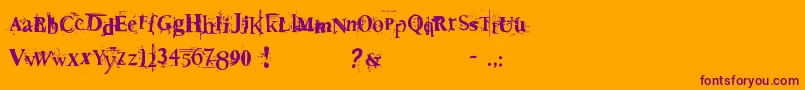 Deat Font – Purple Fonts on Orange Background