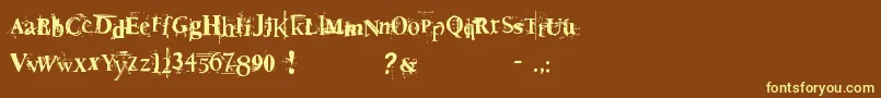 Deat Font – Yellow Fonts on Brown Background